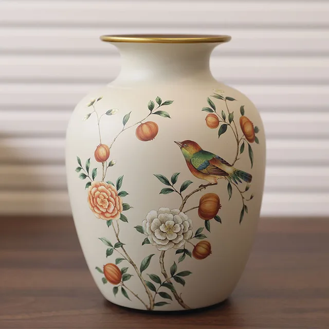 ヨーロッパの家の装飾セラミック花瓶 ヨーロッパの大きなセラミックスリーピース花瓶の装飾、創造的な、家
