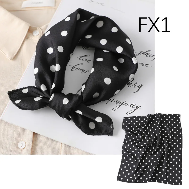 Women scarf  50*50cm Square Skinny Retro Head small size silk hair scarves NeckerChief office lady print shawls foulard 5