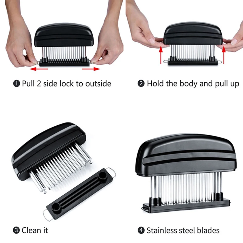 48 Blades Needle Meat Tenderizer Stainless Steel Knife Meat Beaf Steak Mallet Barbecue Marinating Cooking Tools Cooking Utensils
