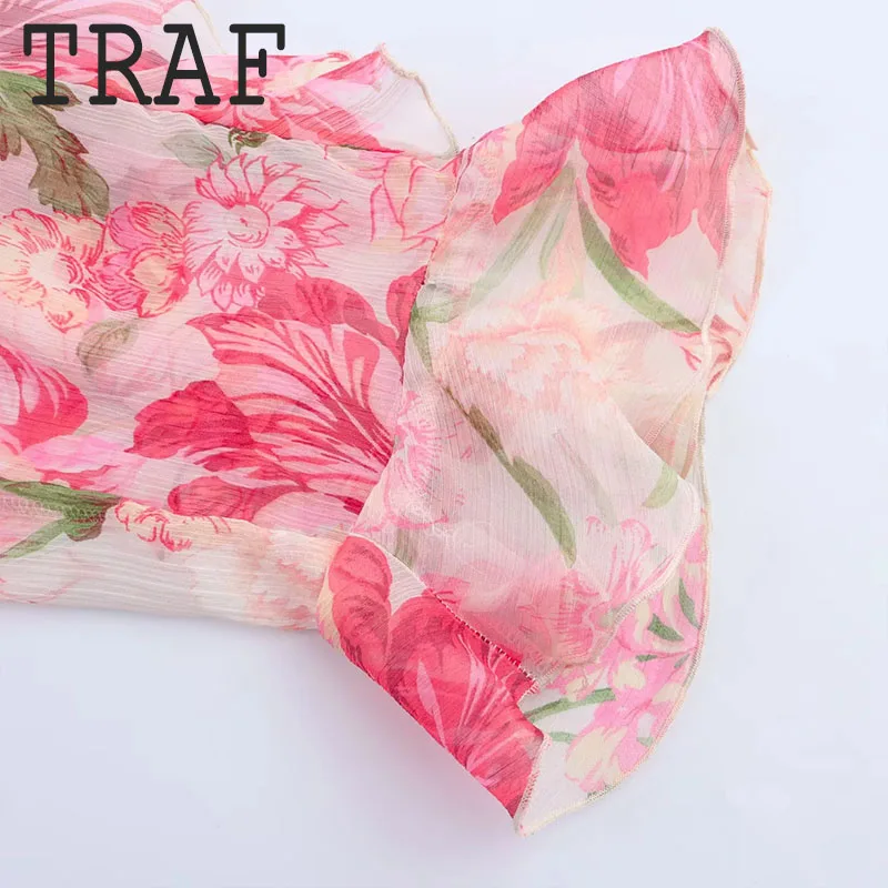 TRAF Tierred  콺  ž v   Ҹ 콺 м    2025 New Print Shirts Tops