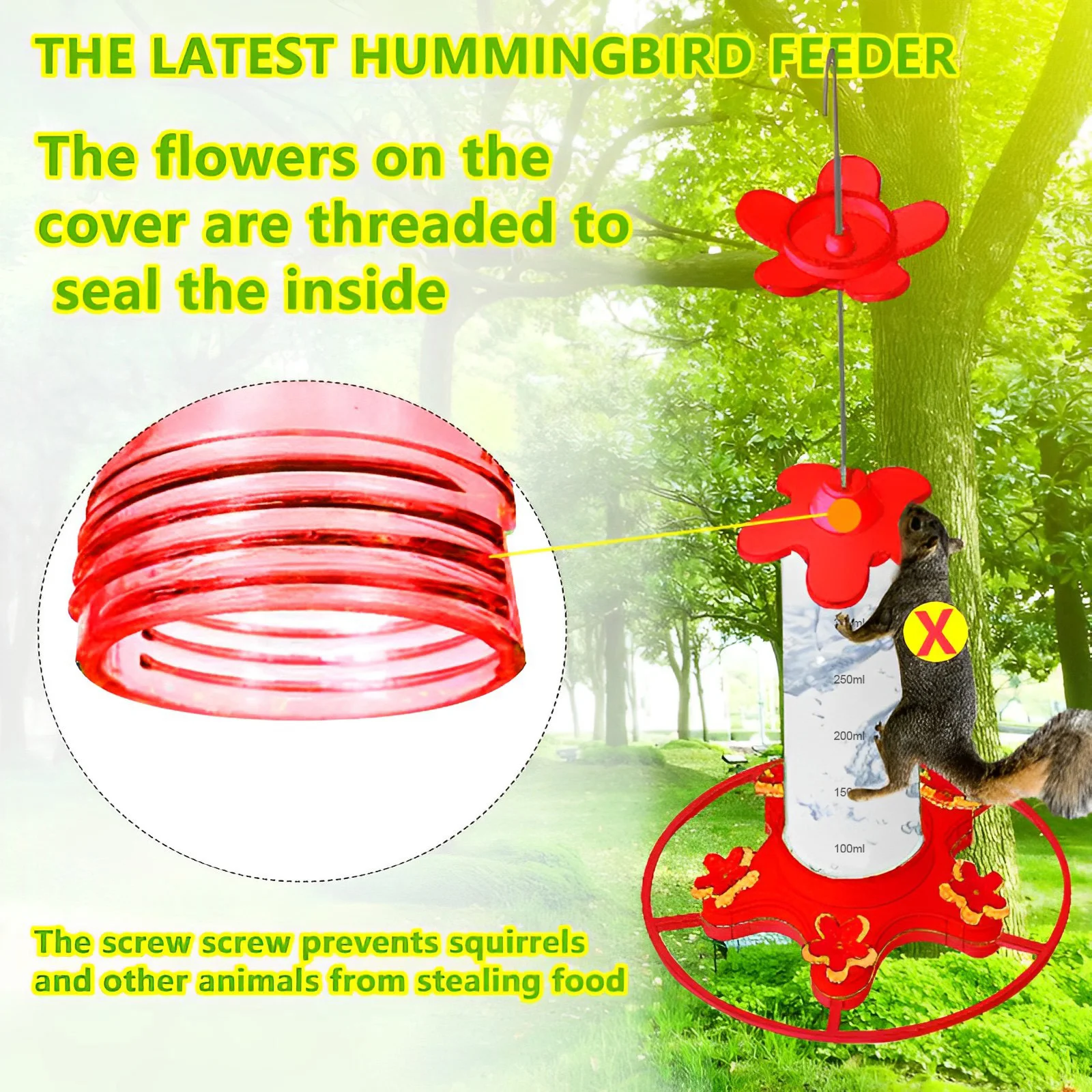 Hummingbird Water Feeder Hanging Hummingbird Bird Feeder Anti-ants Leakproof Easy To Clean Garden Birds Feeding Supply