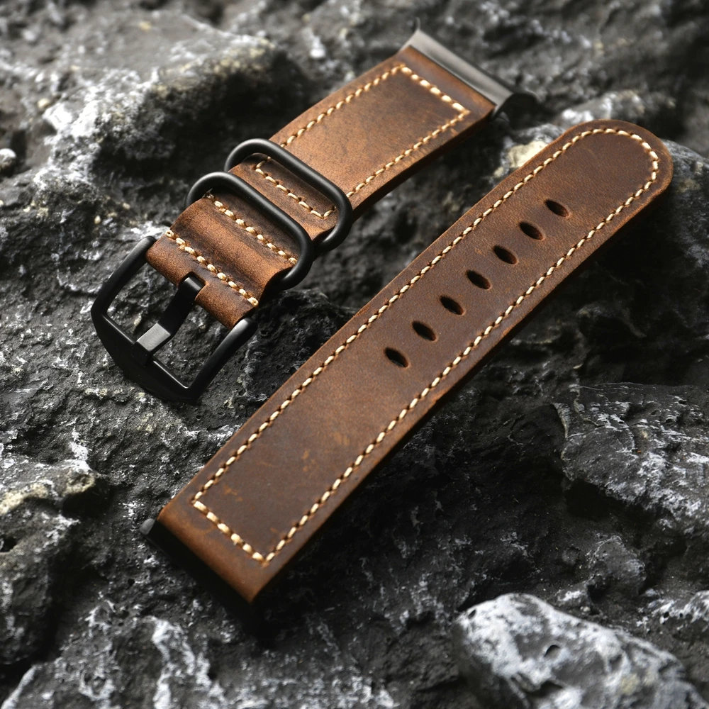 اليدوية طبقة الرأس حزام جلد البقر مناسبة لساعة غال...