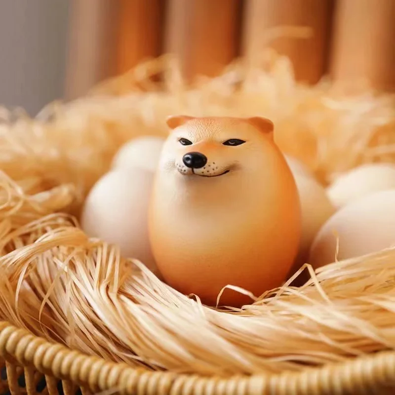 

Creative Shiba Inu Realistic Egg Shape PVC Desk Decor Dog & Egg Union Decorations For Home Offices Hot Same Style As TikTok