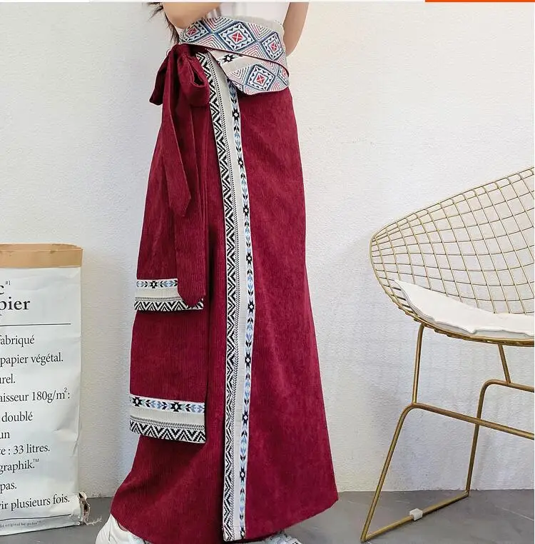 

Winter One Piece Tibetan Wrapped Skirt Ethnic Style Long Dress