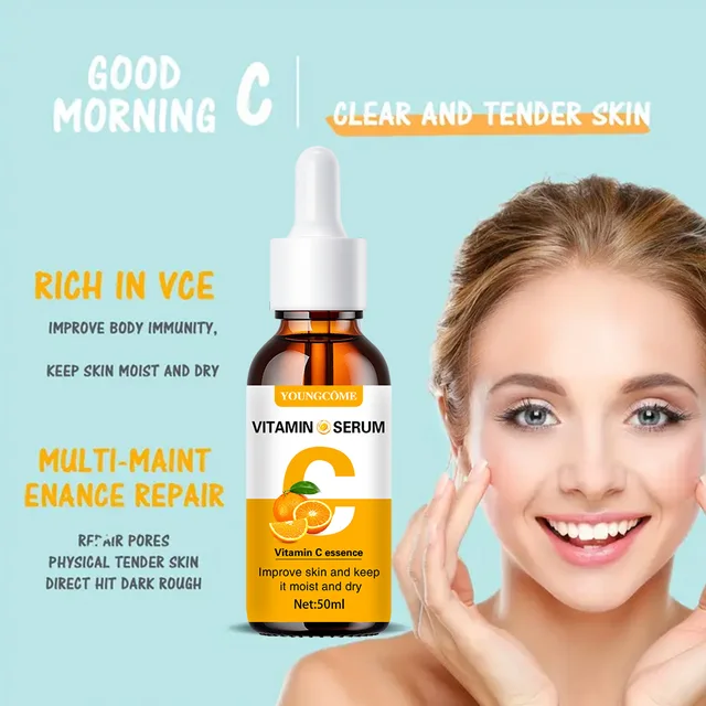 2pcs Vitamin C and retinol fortified serum rich in VC,keep skin hydrated and smooth,smooth fine lines and wrinkles,delicate skin 4