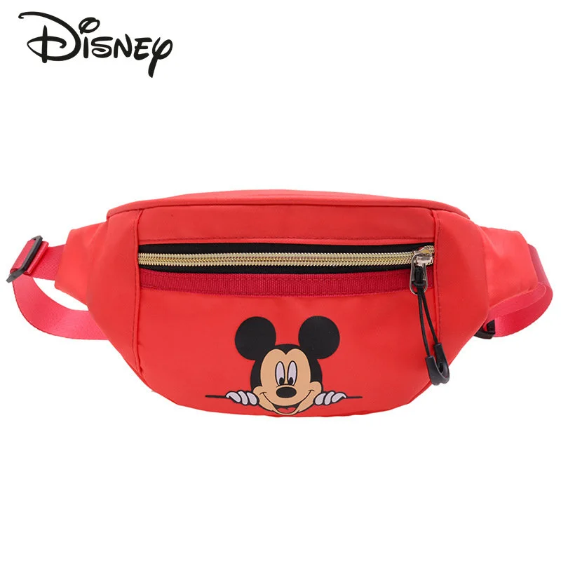 Disney Mickey dziecięca torba na talię moda śliczna dziewczęca Mini torba Cartoon chłopięca torba na klatkę piersiowa wysokiej jakości damska torba Crossbody