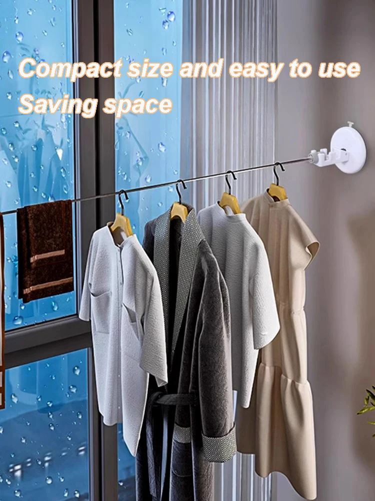 Suction Cup Wall Laundry Dryer Washing Rope Retractable