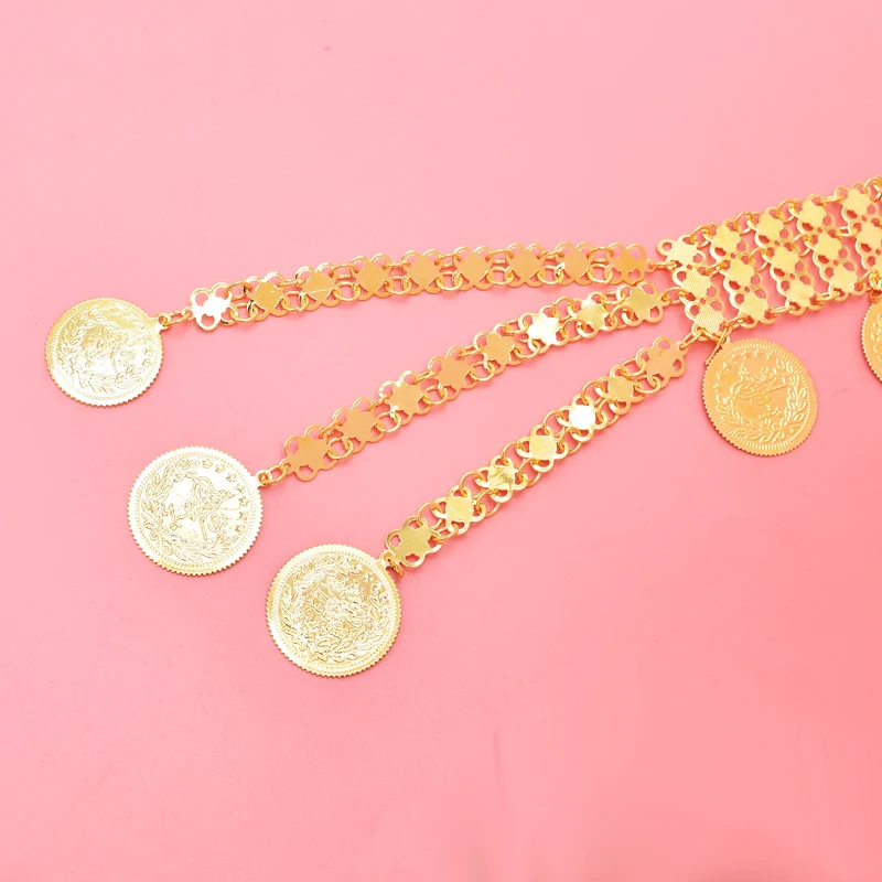 Women Body Accessory Golden Charms Afghan Coin Tassel Hollow Body Jewelry Indian Party Statement Body Accessory Feminina