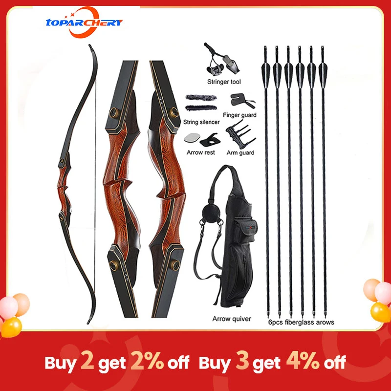 Archery 60" Takedown Hunting Recurve Bow And Arrow Set For Adults