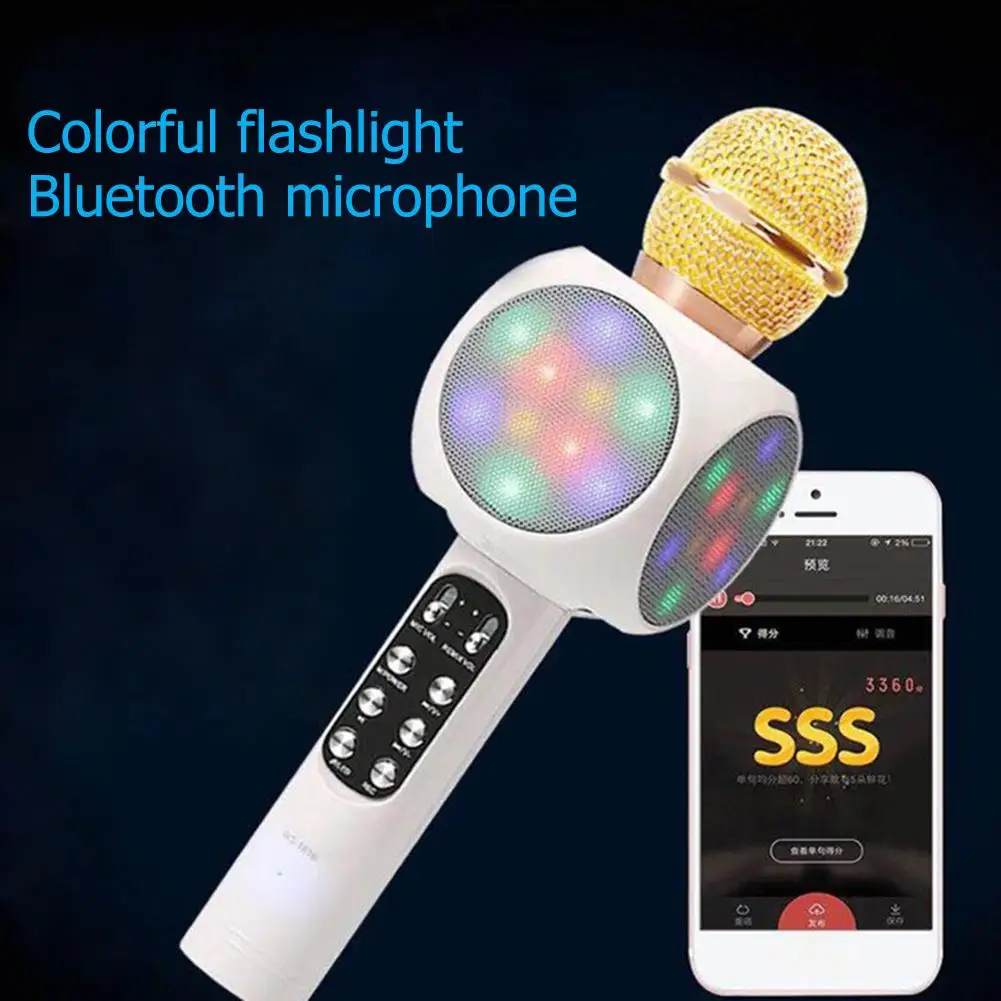 WS1816 Bluetooth-compatible Noise Reduction Capacitive Microphone Mic with Flash Light