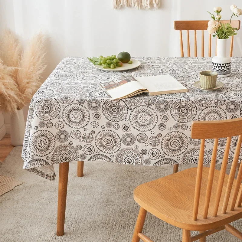 

Cotton Linen Printed Desk Fabric Student Cover Tea Table Cloth Table Mat Decorative Tablecloth