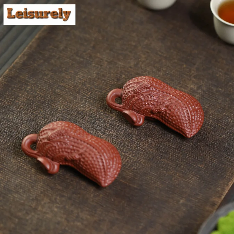 Peanut Pendant Purple Clay Longevity Fruit Tea Pet Elegant Lucky Model Tea Figurine Play Toys Tea Statue Ornaments Supplies Gift