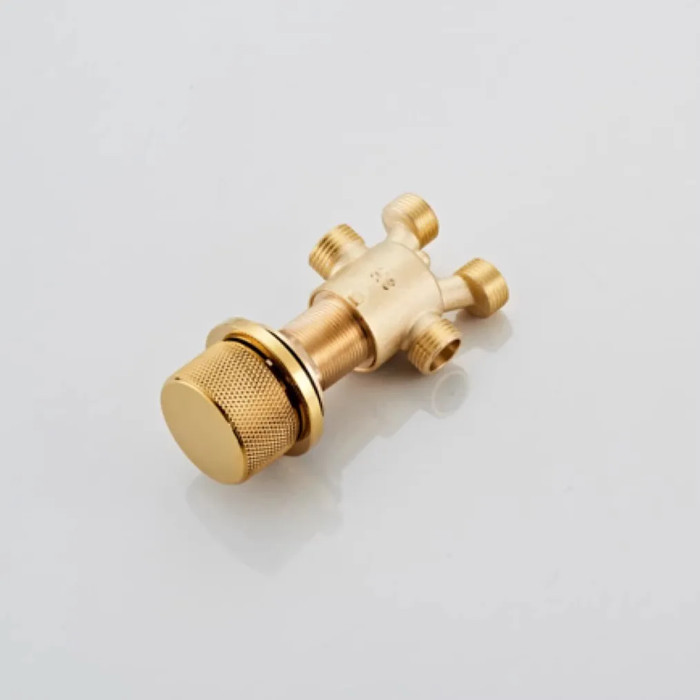 MTTUZK Hot and Cold Water Brass Massage Golden Bathtub Faucet Bathroom Shower Cabin Faucet Shower Room 5 Hole Mixing Valve Taps 3