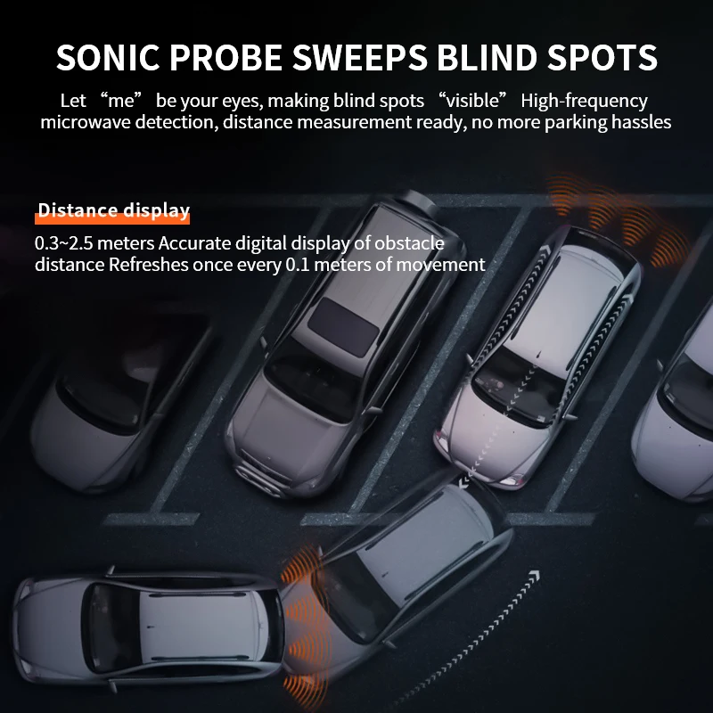 Car LED Parking Sensor Kit 4 Sensors 22mm Backlight Display Reverse Backup Radar Monitor System 12V 8 Colors