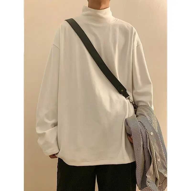 2023 New Bottoming Shirt Men's Autumn and Winter Velvet Inner Autumn Clothes Sanded Long Sleeve T-shirt Warm Velvet Sweater ebaihui lace bottoming shirt women 2021 autumn winter korean plus velvet lace sweater flower flare sleeve half collar hollow top