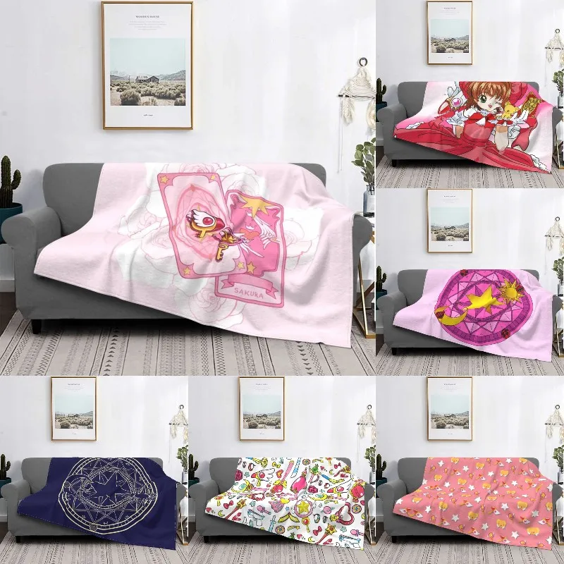 

Покрывало Cardcaptor Sakura Dream Wand, мягкое Фланелевое флисовое теплое одеяло в стиле аниме манга, покрывало для автомобиля, спальни