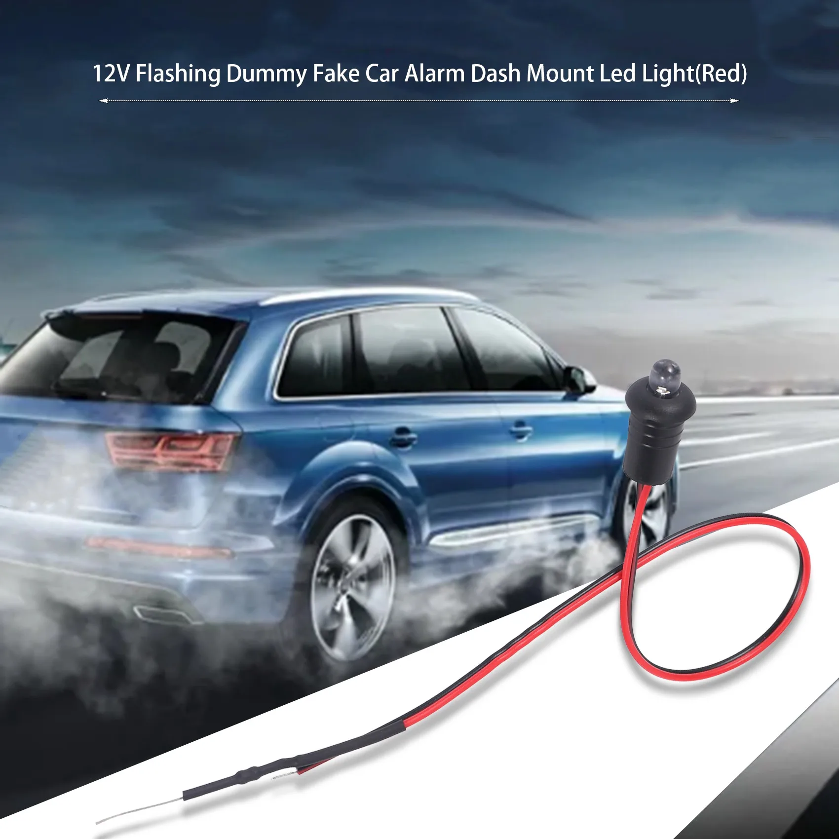 12V Flashing Dummy Fake Car Alarm Dash Mount Led Light(Red)