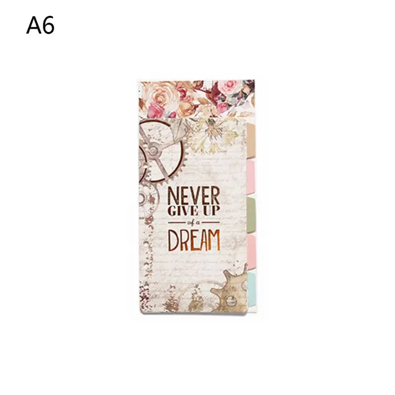 1Set Creative A5 A6 Loose Leaf Notebook Divider 6 Hole Index Separator Diary Paper Planner Binders Students Staionery
