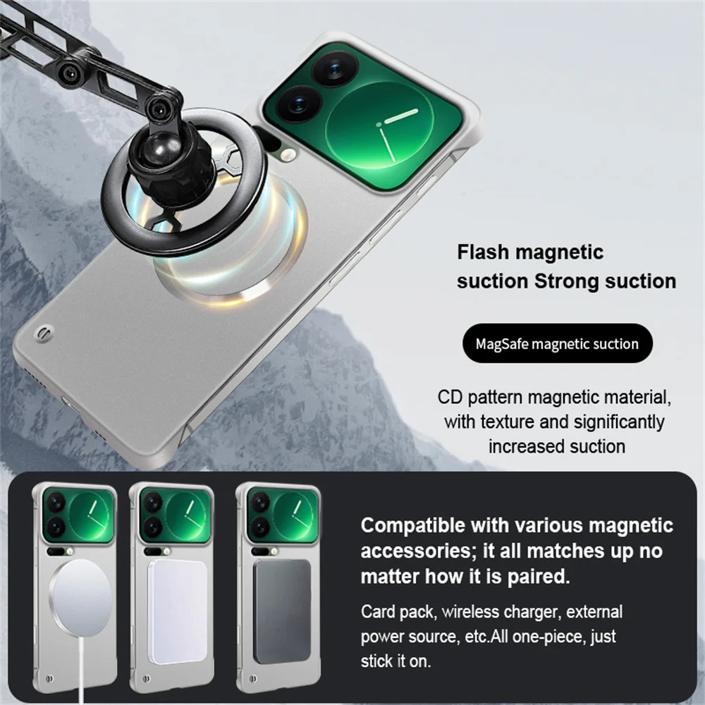 Luxury Plating Metallic Frameless Magnetic Phone Case - Ultra-thin Cover