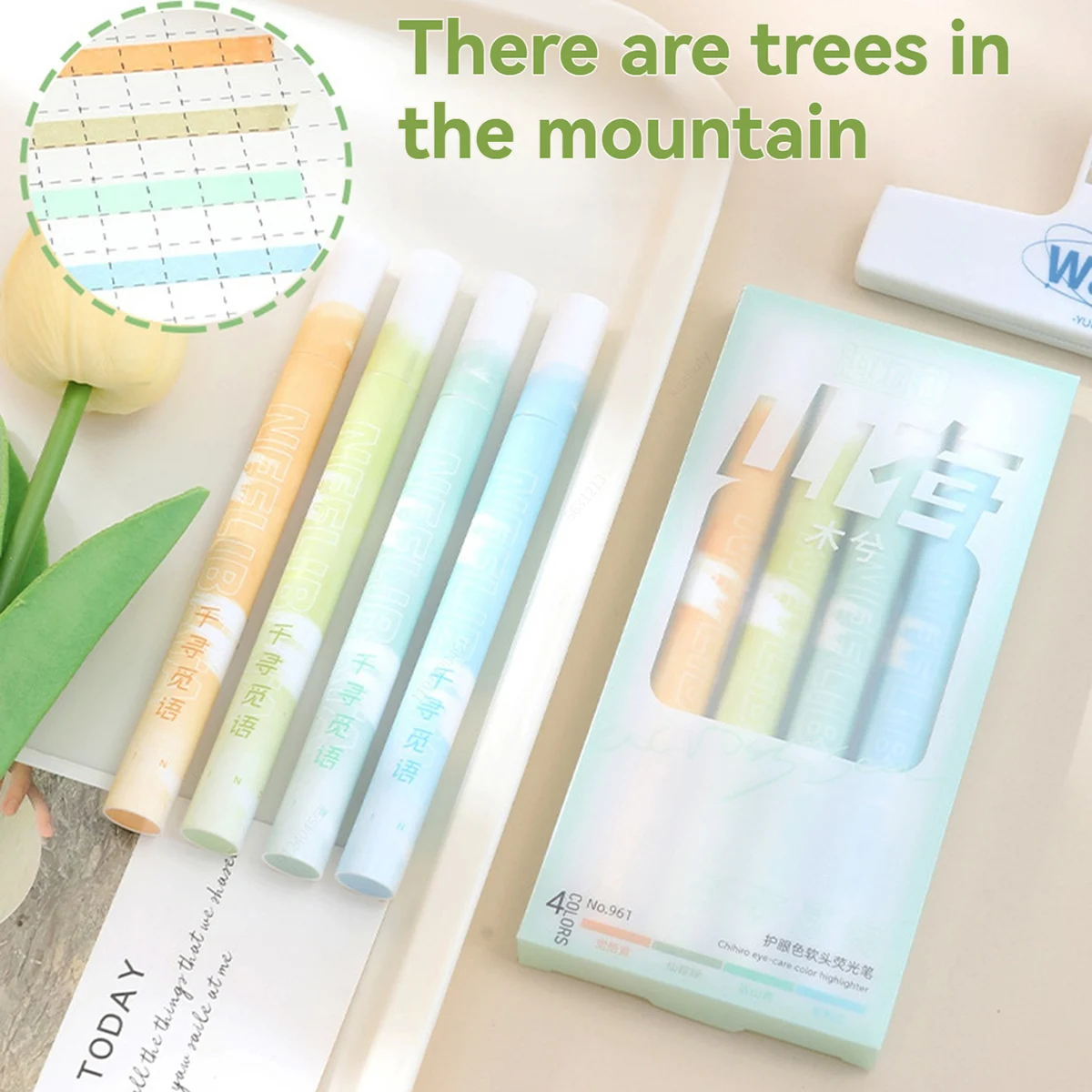 Kawaii Highlighters Painting Pen Suitable for School Student Ledger Marking Drawing DIY Painted Stationery 4Pcs/set