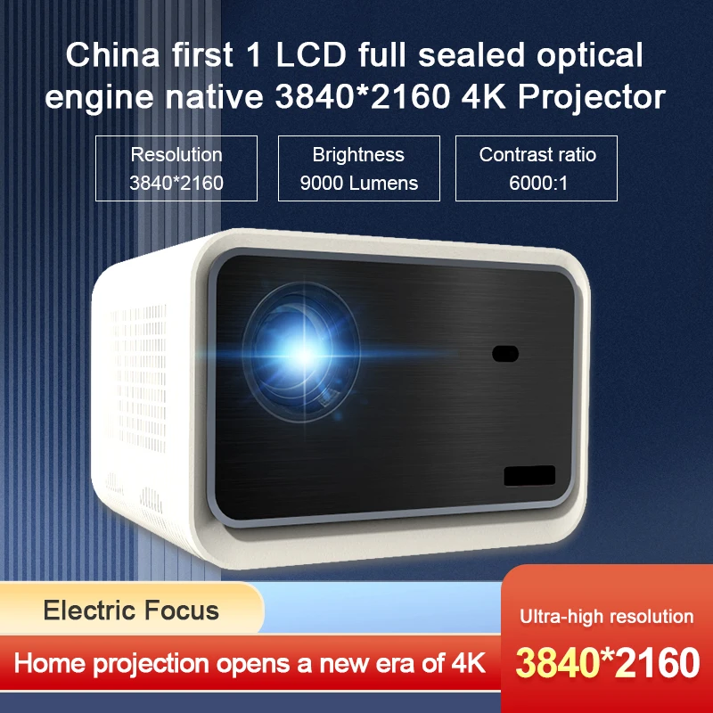 네이티브 3840*2160 해상도, 실제 4K LCD LED 프로젝터, 안드로이드 9.0