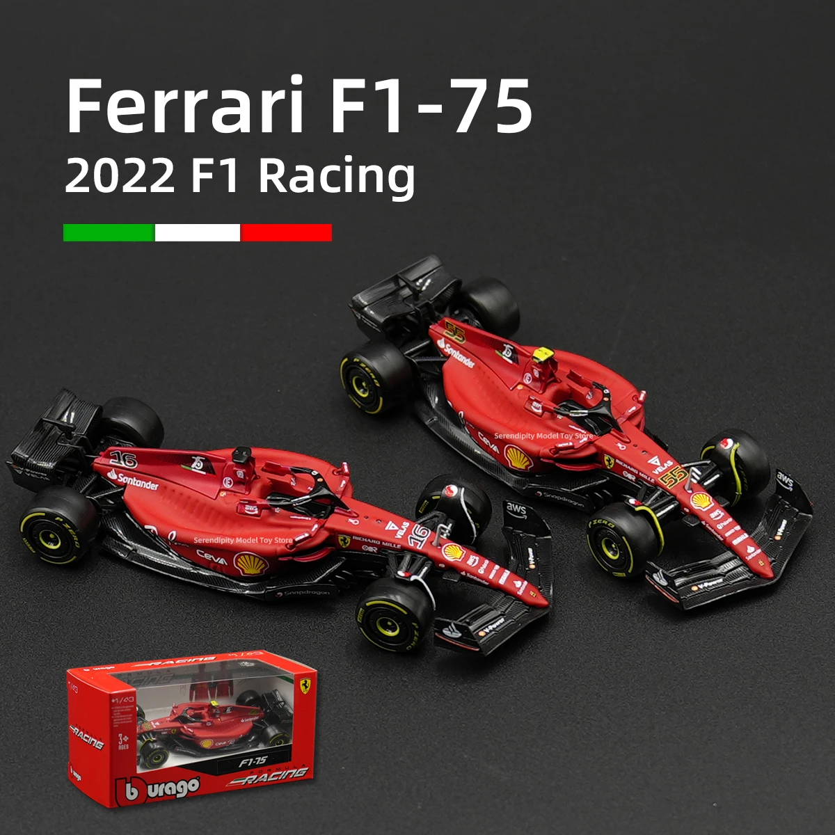 Bburago 1:43 Ferrari 2022 F1-75 Gegoten Voertuigen Verzamelbaar Model Formule Racewagen Speelgoed