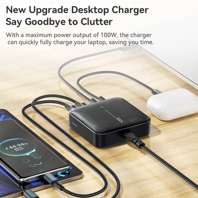 Toocki-cargador USB tipo C GaN 100W PD 3,0, carga rápida para Macbook, iPad Pro, tableta, iPhone 15, 14, Samsung, Xiaomi - Image 4