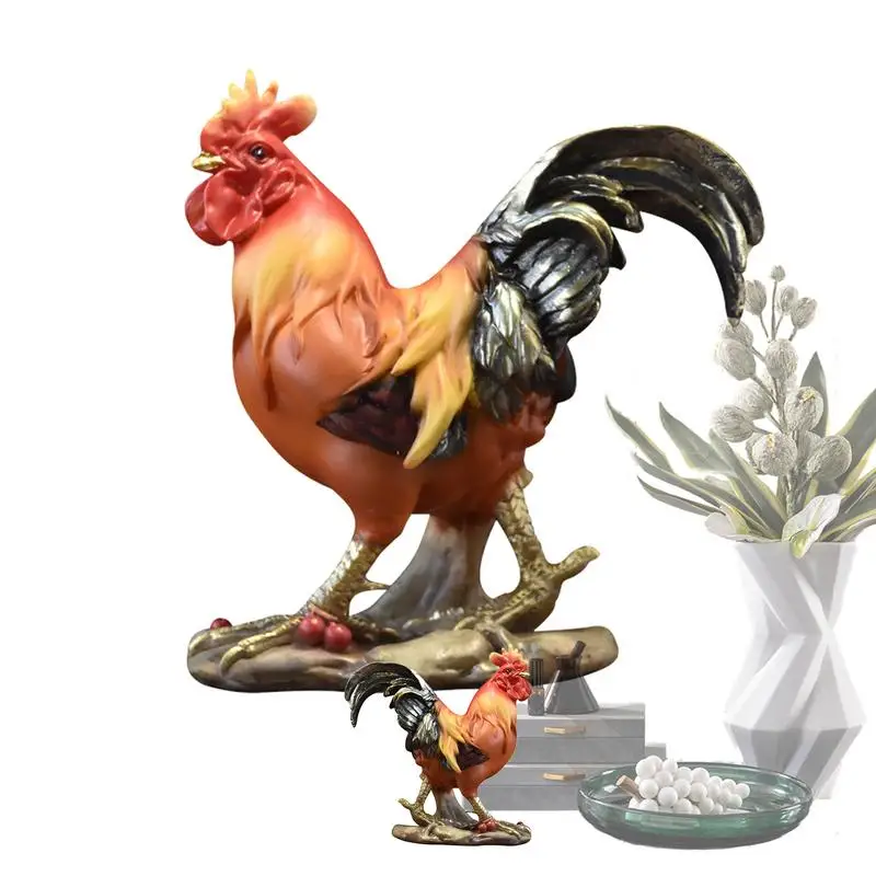 

Chicken Yard Decor Farm Animal Table Ornament Craftsmanship Rooster Figurine For Backyard Patio Kitchen Decor Lawn Ornaments