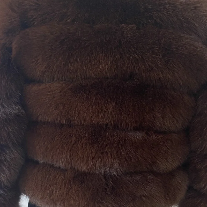 معطف نسائي من الفرو الطبيعي الدافئ مع ياقة للدفء،...