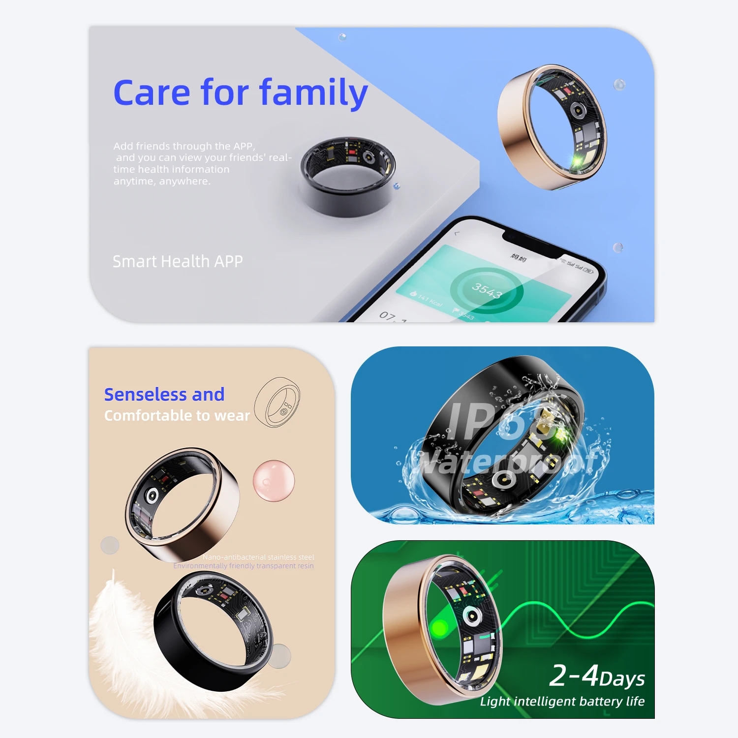 2026 New Smart Ring Equipped with Health Monitor, Sleep Monitor, Men's and Women's Waterproof Multifunctional Sports Ring - 2