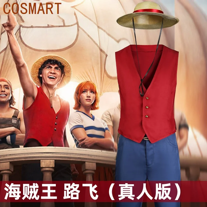 

COSMART One Piece Live Action Monkey D. Luffy Man Woman Cosplay Costume Cos Game Anime Party Uniform Hallowen Play Role Clothes