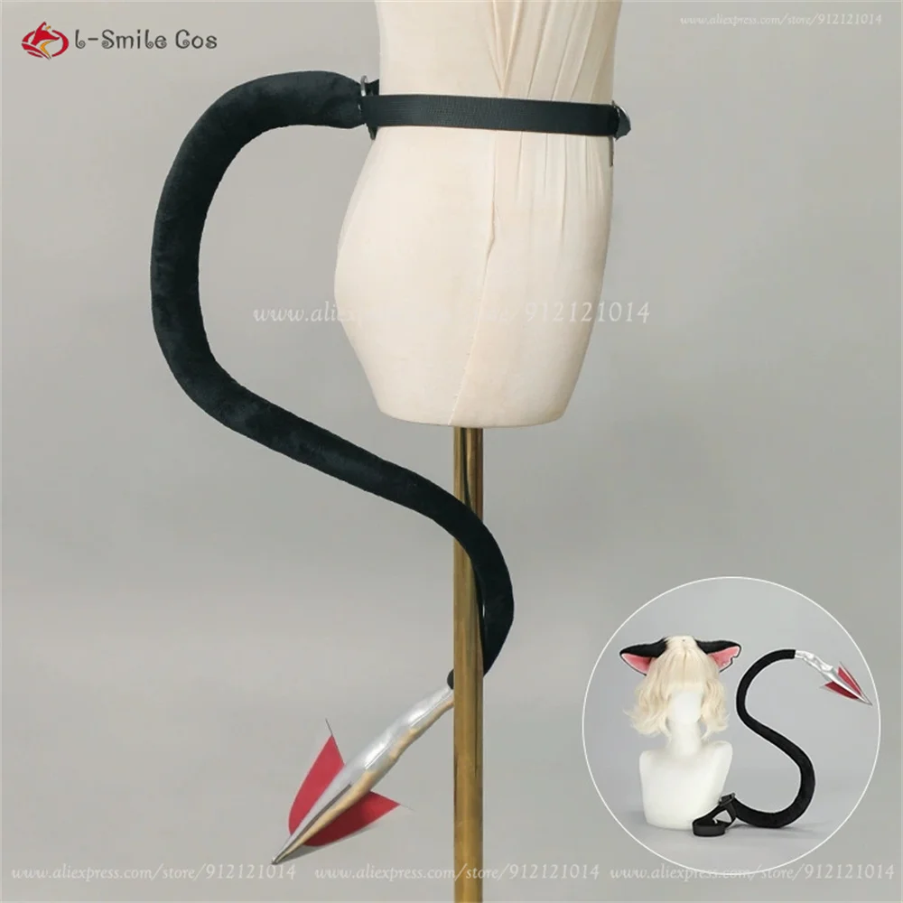 Jane Doe Cosplay Perücke 70cm Schwarz Rot Synthetik Hitzebeständig Anime Halloween + Perückenkappe 4