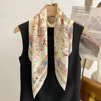 Pure Cotton Women Scarf Square Foulard Lady's Neck Hair Scarves Design Printed Head Kerchief Fashion Girl Scarfs 2023 New - Image 2