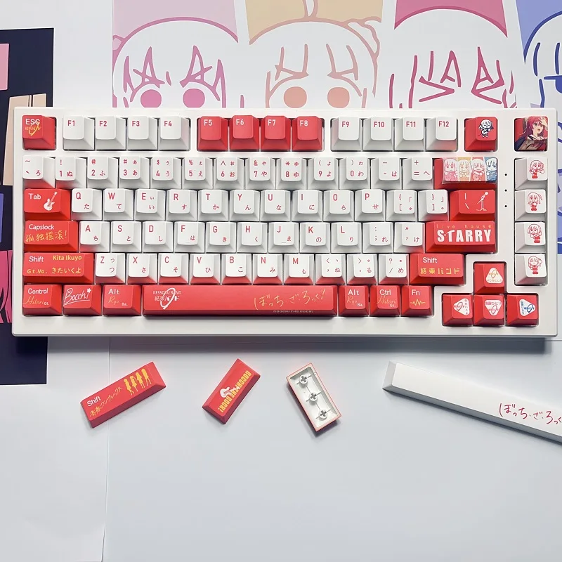 Bocchi-conjunto de 138 Teclas Teclas The Rock Kita Ikuyo Pbt Altura Cereja para Interruptor mx Presente Faça Você Mesmo Jogo de Teclado Mecânico - Imagem 4