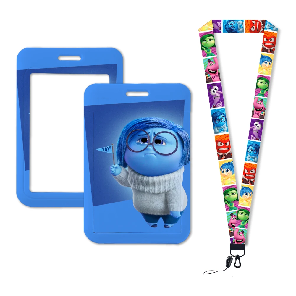 Card Case Holder Disney Inside Out 2 Lanyard ID Badge Holder Bus University Pass Case Cover Slip Bank Credit Card Holder Strap Gifts