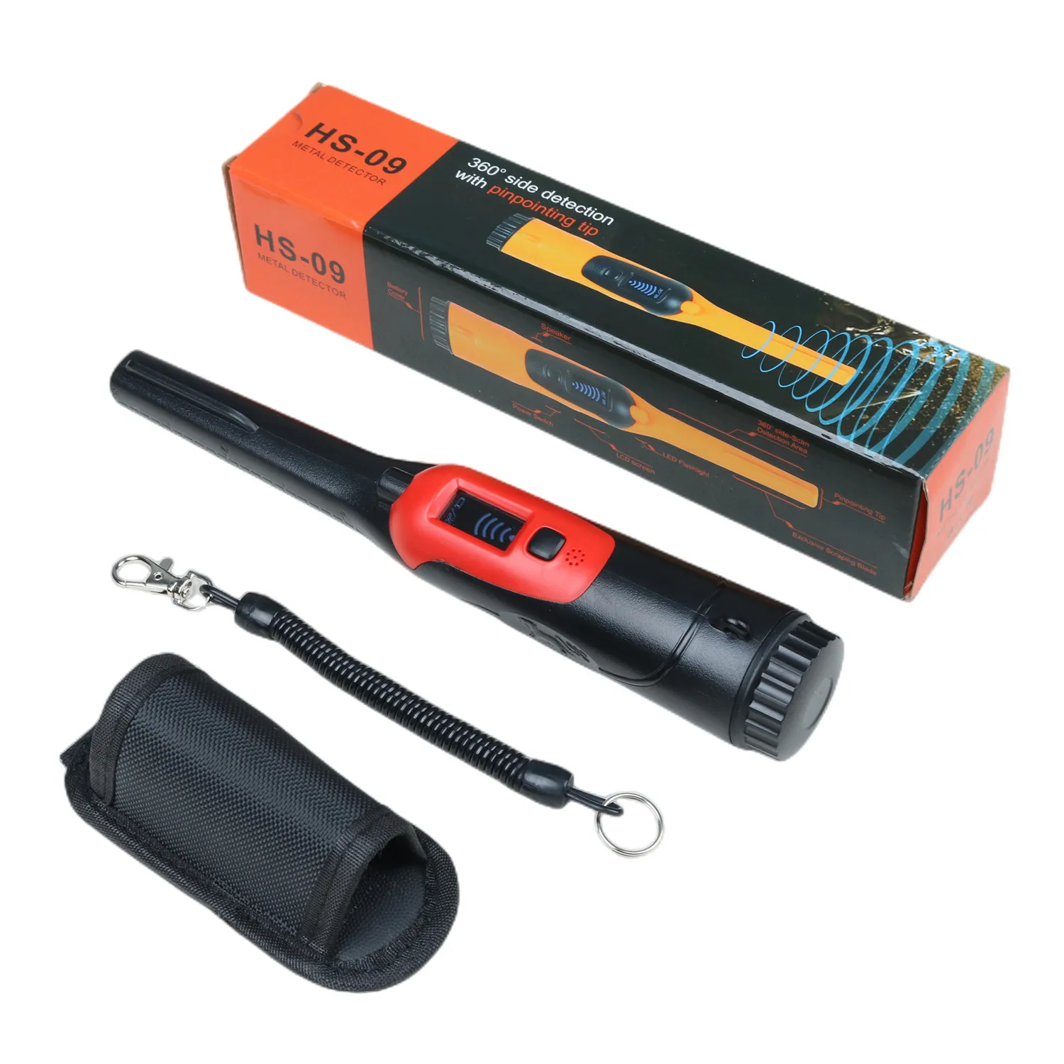 Fully Waterproof Portable Pinpointing Gold Metal Detector with LCD 360 Degree Searching Pinpointer,IP68 Underwater Up to 40Ft