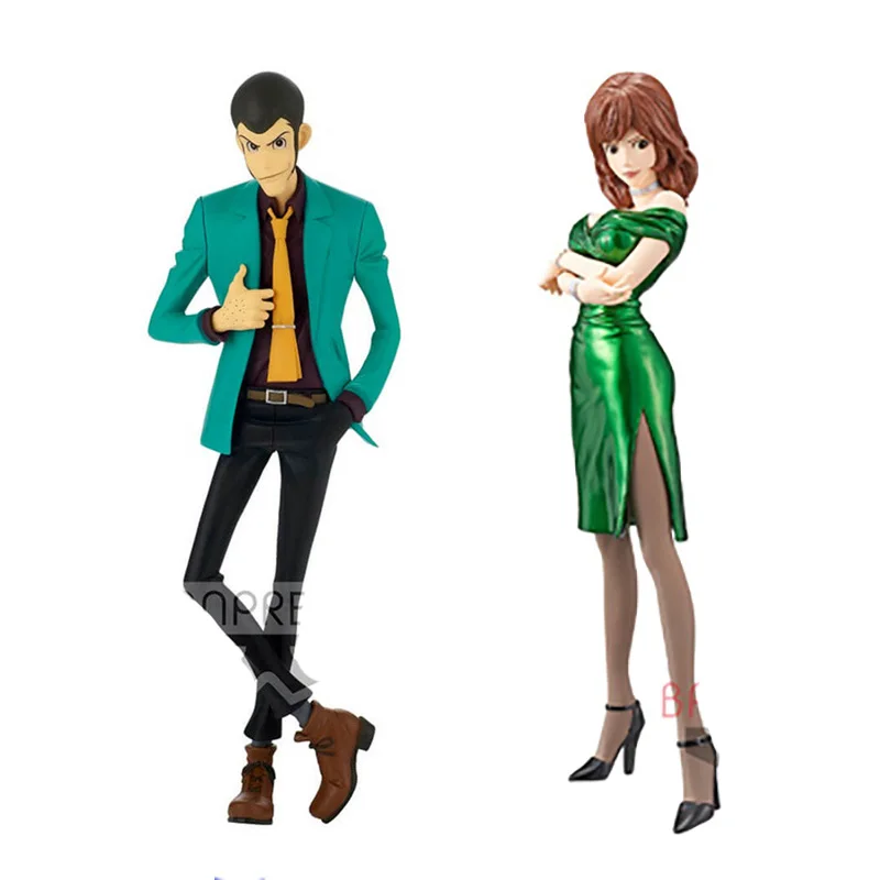 Bandai Genuine Lupin Iii Action Figure Rupan Sansei Indossando Un Vestito Verde E Il Mio Fujiko Con Il Modello Di Abito Verde Ornamento Giocattoli