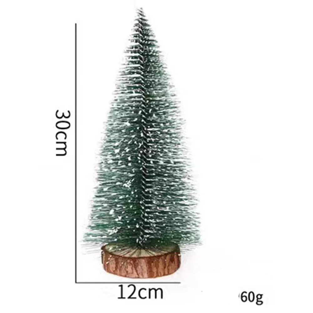 thumbnail image 1 of Mini árbol de Navidad, pequeño pino con bases de madera para fiestas navideñas, decoración de mesa para el hogar, árbol con adornos luminosos, 1 of 5