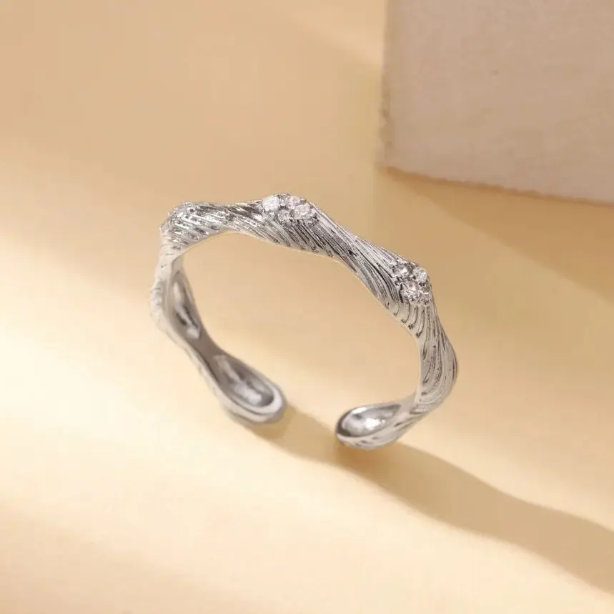 Cubic Zirconic Rings Stainless Steel Gold Color Finger