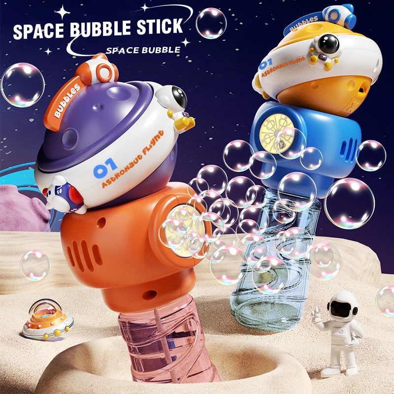 Bubble Gun Bubble Stick Toys Space Soap bubbles Machine Blower Maker Electric Outdoor party Games lights music Christmas Gift