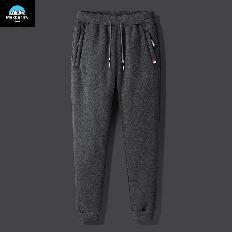 8XL Winter Lamb Wool Pants Men's Trousers Thickened Warm Drawstring Waist Casual Pants Men's Loose Gym Running Training Pants 6