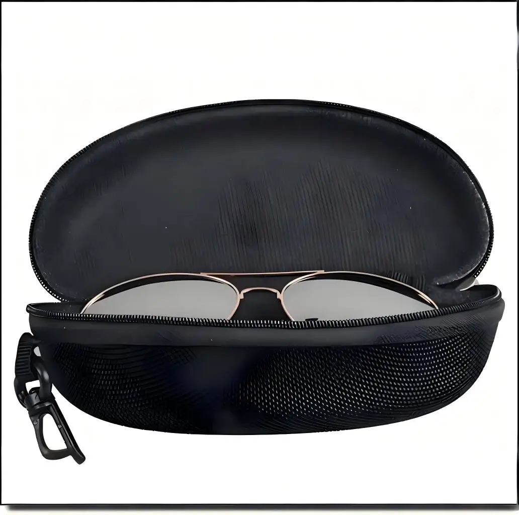 1PC Sports Anti Glasses Box EVA zipper box Oxford cloth glasses portable hook