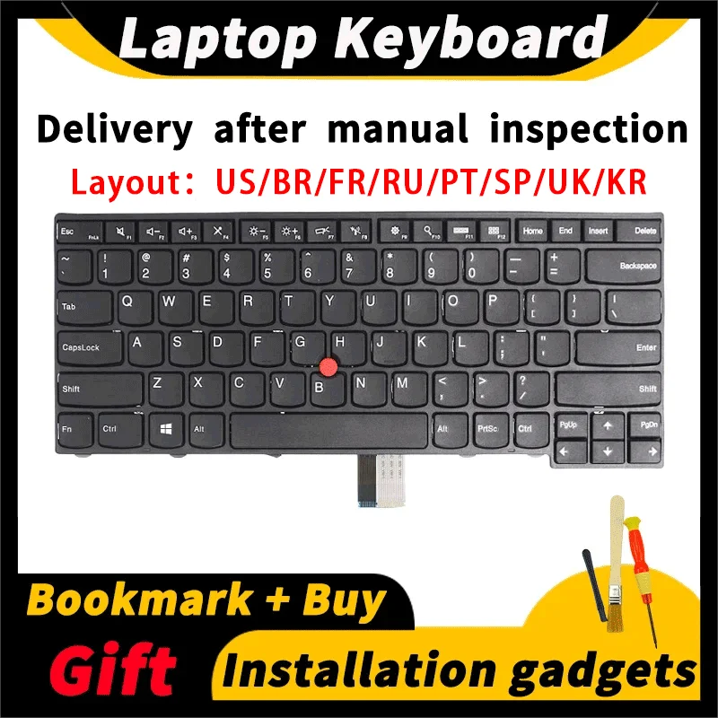 Tastiera sostitutiva per Laptop per Lenovo ThinkPad T440 T440p T440s T450S T460 L440 L450 L470 T450 T431s 04 y0862 senza retroilluminazione