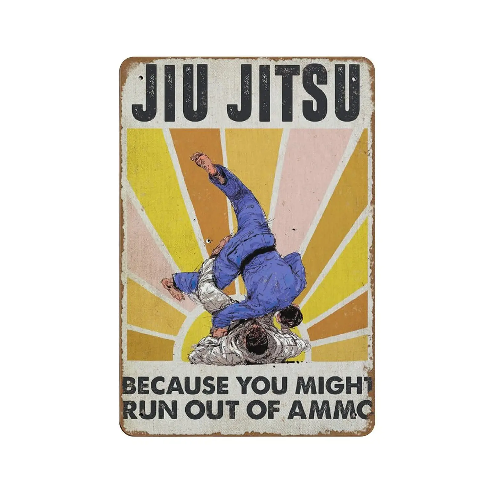 AOLDHYY NOMELY Jiu Jitsu, потому что у вас могут закончаться боеприпасы, постер, лучший подарок для любителей Jiu Jitsu, винтажный настенный художественный Роман Jiu Jitsu