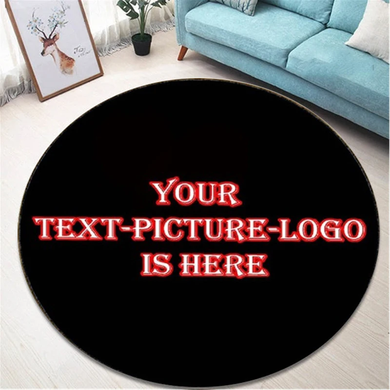 

DIY Pictures custom round carpet, 3D printing round carpet, living room door without sliding pet mat