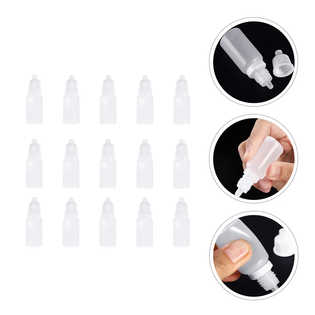

60pcs 10ml Plastic Refillable Bottles Empty Eye Liquid Dropper Containers