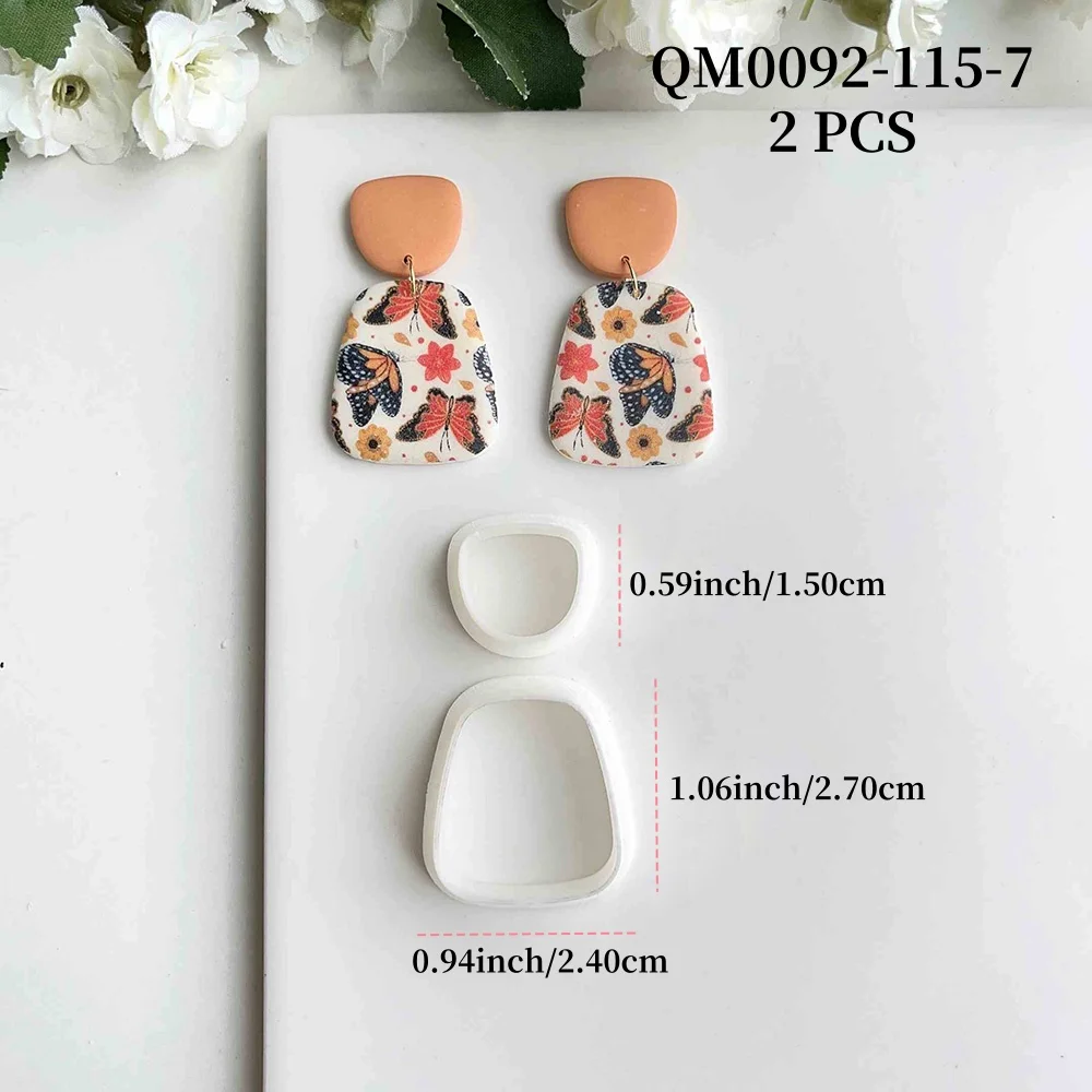 Unregelmäßige Geometrie Polymer Clay Form Bogenförmige handgemachte weiche Ton Ohrring Schmuck Schneidwerkzeuge – Detail 8