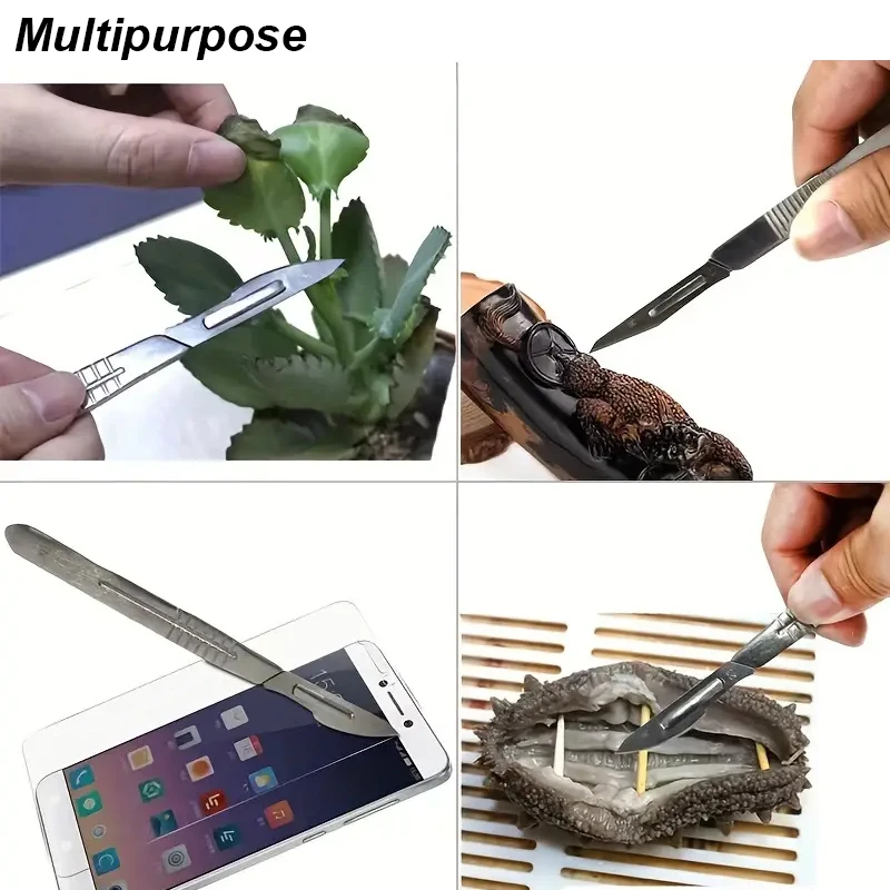 Stationery Knife Scalpel Blade 11 23 Surgical Handle Set Professional Cutter Craft Carbon Steel Metal Box Open DIY Multi Tool