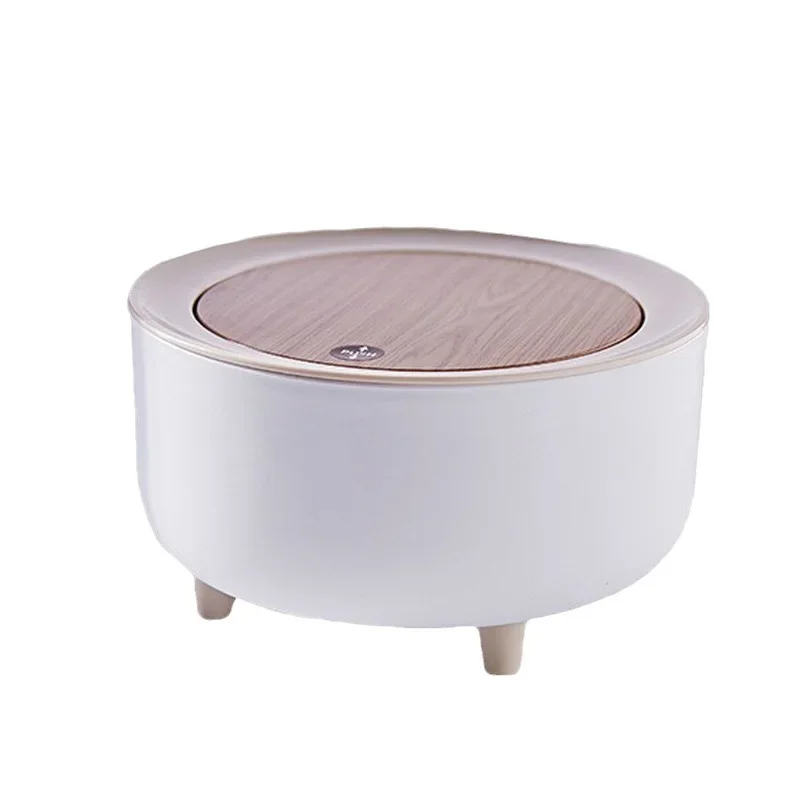 Desktop Trash Can Household Living Room Push-type Paper Basket Office Peel Paper Waste Basket Dormitory with Lid