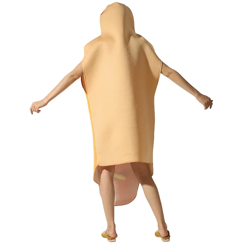 Adult Funny 3D Print Hot Dog Costumes Halloween Thanksgiving Food Sausage Christmas Unisex One-Piece Costume Carnival Jumpsuit